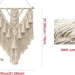 Handwoven Macrame Wall Decoration - Hanging - 55 x 78cm