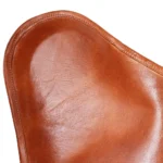 Handmade Real Leather Butterfly Chair - Brown - 74 x 66 x 90cm