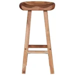 x2 Handmade Bar Stools - Solid Acacia Wood - 38 x 37 x 76cm