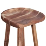 x2 Handmade Bar Stools - Solid Acacia Wood - 38 x 37 x 76cm