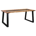 Live Edge Dining Table - Solid Acacia Wood And Glass - 180 x 90 x 75cm