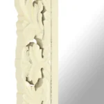 White Hand Carved Mirror - Solid Mango Wood - 80 x 50cm