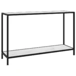 Modern Console Table - Tempered Glass - White - 120 x 35 x 75cm