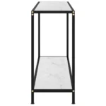 Modern Console Table - Tempered Glass - White - 120 x 35 x 75cm