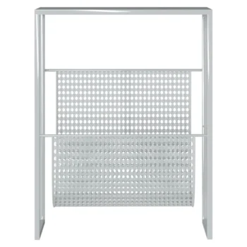 Silver Metal Magazine Rack - 35 x 15 x 45cm