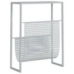 Silver Metal Magazine Rack - 35 x 15 x 45cm