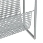 Silver Metal Magazine Rack - 35 x 15 x 45cm