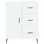 Modern Wooden Highboard - White - 69.5 x 34 x 180cm