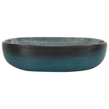 Ceramic Oval Sink Basin - Turquoise - 59 x 40 x 14cm