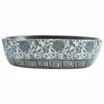 Handmade Ceramic Countertop Sink - Black & Blue - Oval - 47 x 33 x 13cm