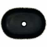 Handmade Ceramic Countertop Sink - Black & Blue - Oval - 47 x 33 x 13cm