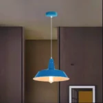 Modern Adjustable Hanging Bowl Pendant Lamp - Light Blue