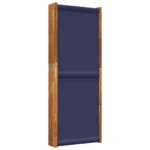 6 Panel Room Divider - Solid Acacia Wood - Dark Blue - 420 x 180cm