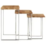 x3 Nesting Side Tables - Live Edge - Solid Acacia Wood