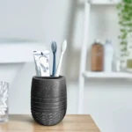 Stone-Effect Bathroom Accessory Set - ToothBrush - Lotion -Tumbler