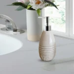 Stone-Effect Bathroom Accessory Set - ToothBrush - Lotion -Tumbler