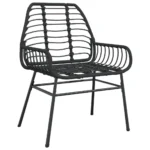 x2 Black Poly Rattan Garden Chairs - 57 x 60 x 86cm