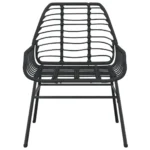 x2 Black Poly Rattan Garden Chairs - 57 x 60 x 86cm