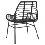 x2 Black Poly Rattan Garden Chairs - 57 x 60 x 86cm