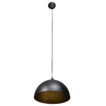 2 Semi-Spherical Ceiling Lamps - Height-Adjustable - Black Gold