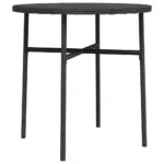 PE Rattan Tea Table - Round - Black - 45 x 45cm