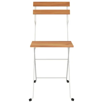 4 Folding Bistro Chairs - Acacia Wood - Steel