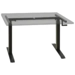 Manual Height Adjustable Standing Desk Frame With Hand Crank - Black