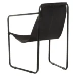 Vintage Style Real Leather Relaxing Chair - Black - 59 x 60 x 81cm