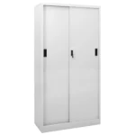 Steel Office Cabinet With Sliding Door - Light Grey - 90 x 40 x 180cm