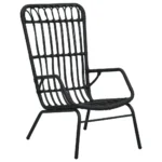 Garden Chair - Poly Rattan - Black - 75 x 53.5 x 90cm