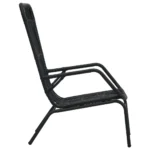 Garden Chair - Poly Rattan - Black - 75 x 53.5 x 90cm