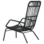 Garden Chair - Poly Rattan - Black - 75 x 53.5 x 90cm