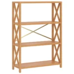 4-Tier Shelf - Solid Oak Wood - 80 x 30 x 112cm