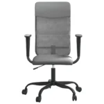 Height Adjustable Office Chair - Grey Mesh Fabric And Faux Leather