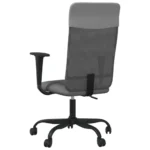 Height Adjustable Office Chair - Grey Mesh Fabric And Faux Leather