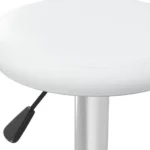 2 Adjustable Bar Stools - White Faux Leather - 31 x (58-78)cm