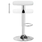 2 Adjustable Bar Stools - White Faux Leather - 31 x (58-78)cm