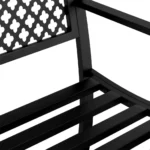 Steel Garden Bench - Black - 119 x 52 x 76cm