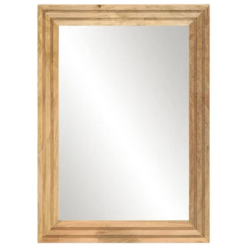 Bathroom Mirror - Solid Rough Mango Wood And Glass - 50 x 70 x 2.5cm