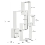 Wall Mounted Interlocking Cube Shelves - White - 89.5 x 65 x 10.2cm