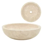 Round Marble Sink - Cream - 40 x 12cm