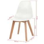 x6 Ergonomic Dining Chairs - White - Plastic - 41 x 45 x 79cm