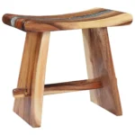 Handmade Stool - Solid Suar Wood And Polyresin - 50 x 30 x 45cm