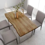 Dining Table With Natural Edges - Acacia Wood - 150 x 80 x 76cm