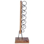 Solid Teak Wood Wine Rack - 6 Bottles - 35 x 35 x 100cm