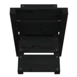 Log Storage Holder - Solid Pine Wood - Black - 47 x 39.5 x 48cm