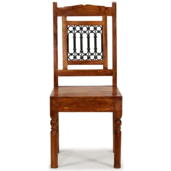 x6 Classic Dining Chairs - Solid Acacia Wood With Sheesham Finish - 43 x 43 x 100cm