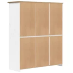 3 Door Bodo Solid Pine Wood Wardrobe - White - 146 x 53.5 x 173cm