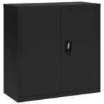 Metal Filing Cabinet - Black - 90 x 40 x 130cm