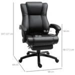 Executive Reclining Office Chair - Black Faux Leather